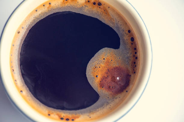 istock Coffee, top view of a cup with black coffee, americano, espresso 700271342