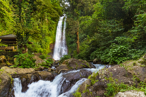 Gitgit Waterfall on Bali island Indonesia - travel and nature background