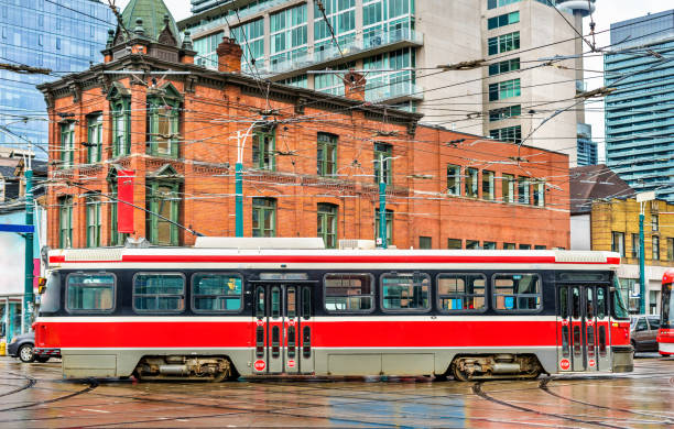 istock City tram in Toronto, Queen St West - Spadina Ave 700286674