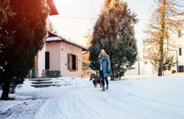 istock Mother and Son Having Fun Outdoors At Winter 700289986