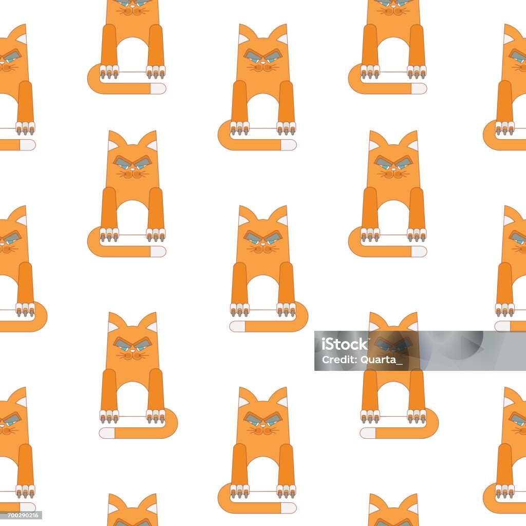 Red Cat Patterns Red Cat Seamless Pattern Black Stock Illustration - Download Image Now ...