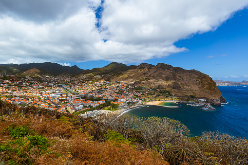 Town Machico in Madeira Portugal - travel background