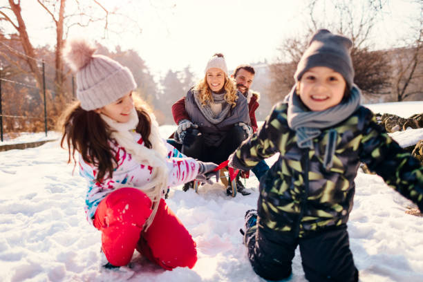 istock Family Having Fun Outdoors At Winter 700293210