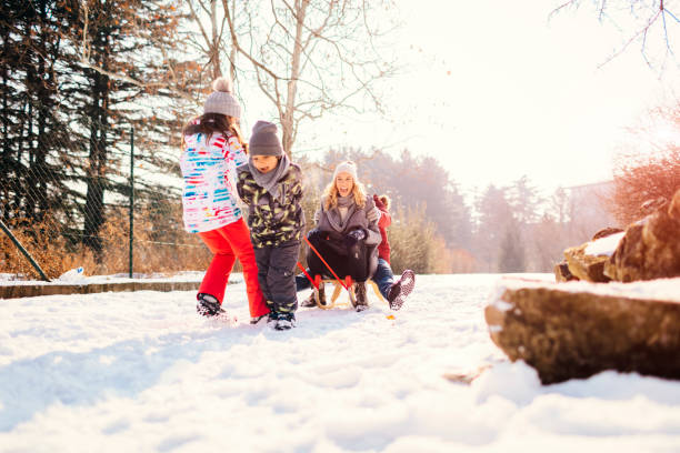istock Family Having Fun Outdoors At Winter 700293284