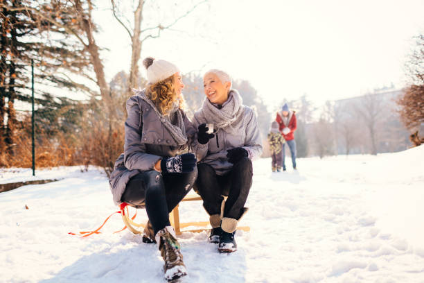istock Two Generation Family Having Fun Outdoors At Winter 700293408
