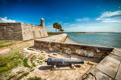 The Castillo de San Marcos in St. Augustine, Florida was built in 1695.