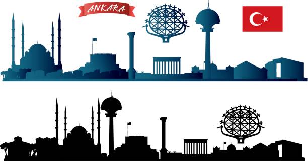 ilustraciones, imágenes clip art, dibujos animados e iconos de stock de horizonte de ankara - ankara