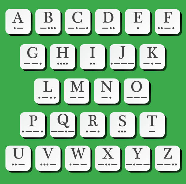 alphabet mit morse-code - ruzzle stock-grafiken, -clipart, -cartoons und -symbole