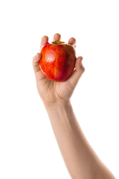 istock Apple. Male hand holding red apple. 700318612