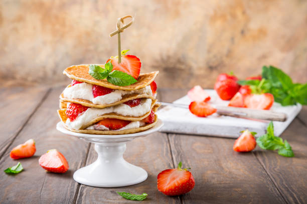 istock Small cake made of pancakes 700325814