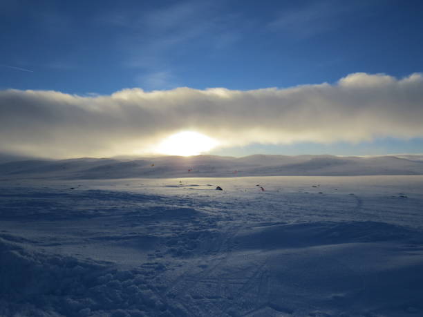 Wind surfing and snowkiting in winter