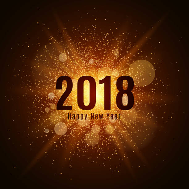 istock Gold luminous dust on a black background. Happy new year 2018. Cover for the calendar. Vector illustration. EPS 10 700359882