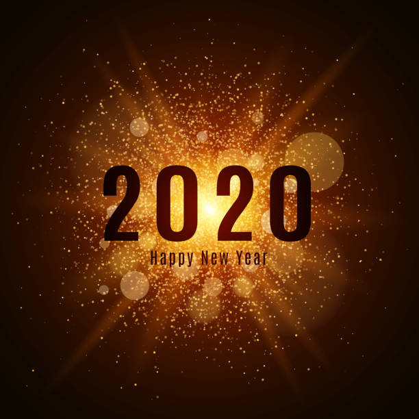 istock Gold luminous dust on a black background. Happy new year 2020. Cover for the calendar. Vector illustration. EPS 10 700366802