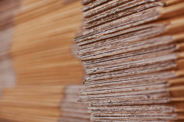 istock Big stuck of clean cardboard texture background close up 700408206