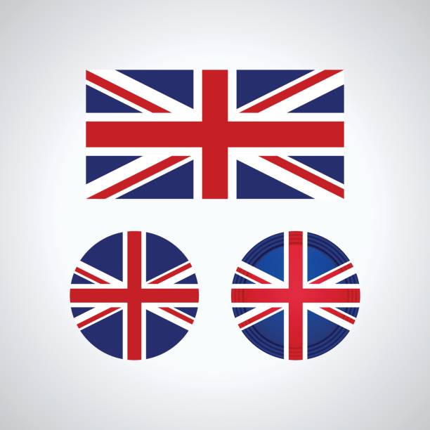 illustrazioni stock, clip art, cartoni animati e icone di tendenza di bandiere trio inglesi, illustrazione vettoriale - english flag british flag flag british culture
