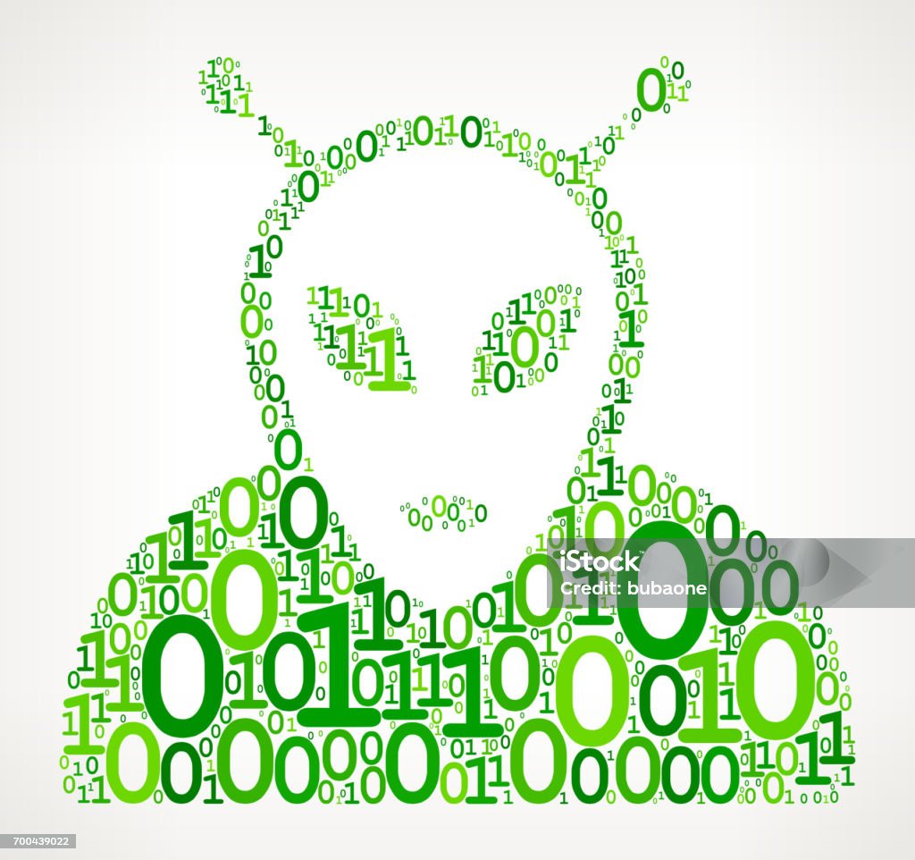 Alien Binary Code Zero One Vector Illustration Stock Illustration ...