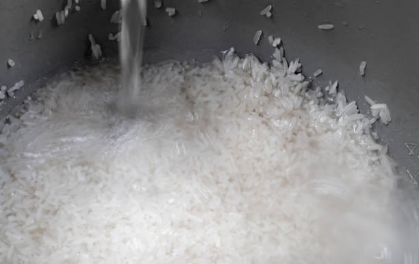 istock Rice prepared for cooking in an electric rice cooker 700470374