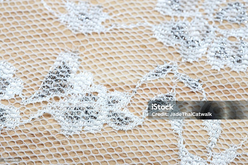 Vintage lace with silver thread glitter decorative and net fiber Vintage lace with silver thread glitter decorative and net fiber over hanging in the air Arts Culture and Entertainment Stock Photo