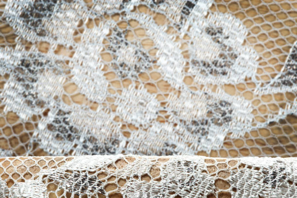 istock Vintage lace with silver thread glitter decorative and net fiber 700497706