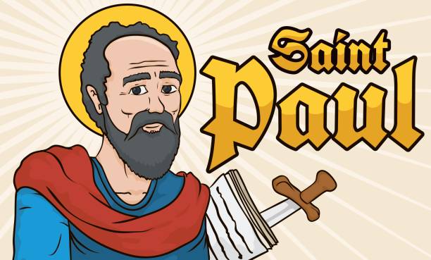 Saint Paul Portrait With Writings In Paper And Sword Stock Illustration -  Download Image Now - iStock