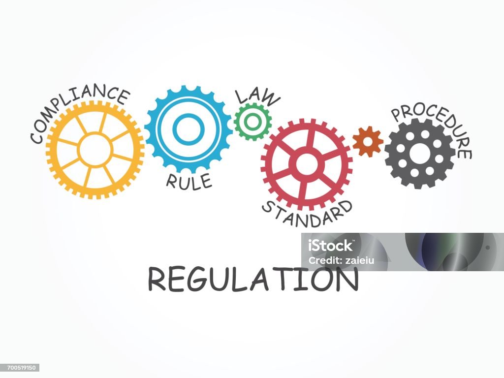 Regulation Man Vector Regulation With Gear Concept Vector Illustration Stock Illustration ...