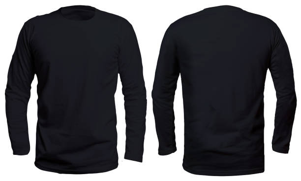 模擬するブラック長袖シャツ - long sleeved ストックフォトと画像