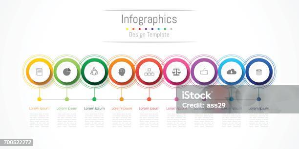 Ilustración de Elementos De Diseño Infográfico Para Su Negocio Con 9 Opciones Piezas Pasos O Procesos Ilustración Del Vector y más Vectores Libres de Derechos de 8-9 años