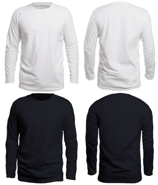 Black and White Long Sleeve Shirt Mock up stock photo
