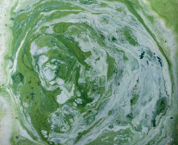 istock Marbled green and golden abstract background. Liquid marble pattern. 700527976