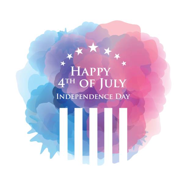 happy 4th of july independence day na tle akwareli - american flag fourth of july watercolor painting painted image stock illustrations