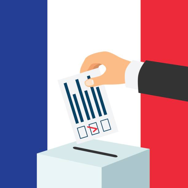 ilustraciones, imágenes clip art, dibujos animados e iconos de stock de elección en concepto de francia - france election presidential election french culture