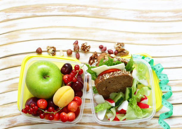 istock Lunch box for healthy eating diet with measuring tape 700570816