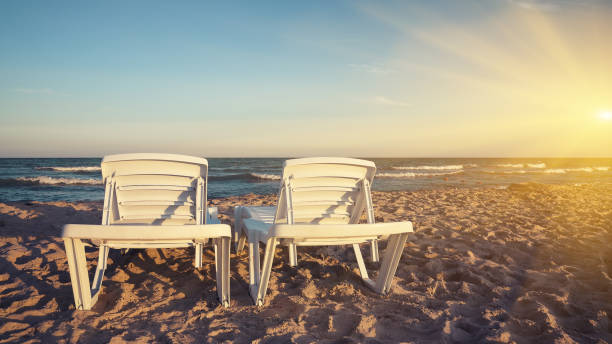 istock deckchairs on the sandy beaches for tourists to sit 700584428