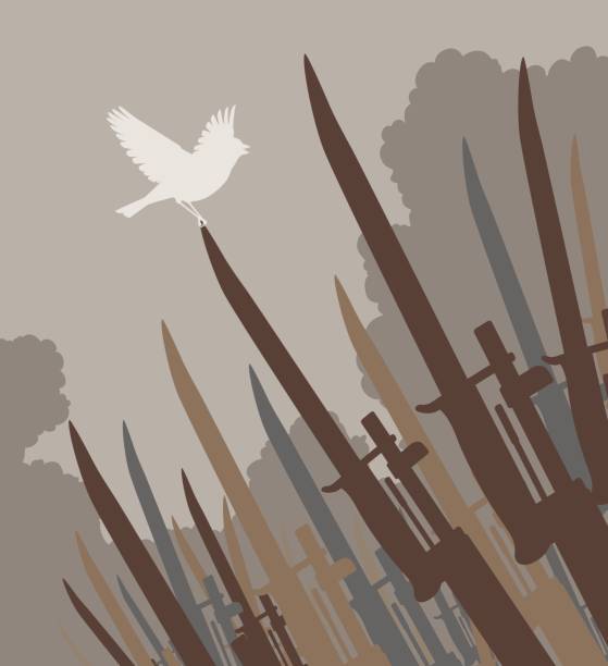 ilustrações, clipart, desenhos animados e ícones de pássaro de baioneta - bayonet