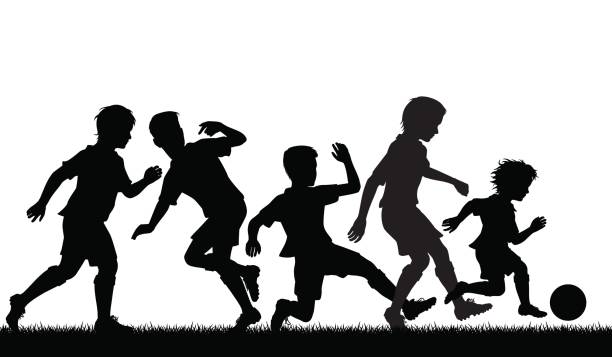 illustrazioni stock, clip art, cartoni animati e icone di tendenza di giovani talenti del calcio - bambini calcio