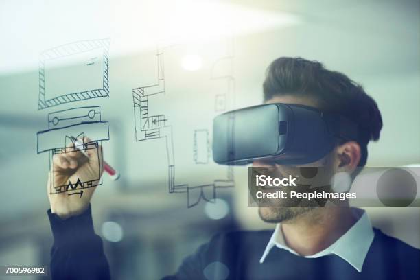 Build Your Own Reality Stock Photo - Download Image Now - Virtual Reality Simulator, Virtual Reality, Office