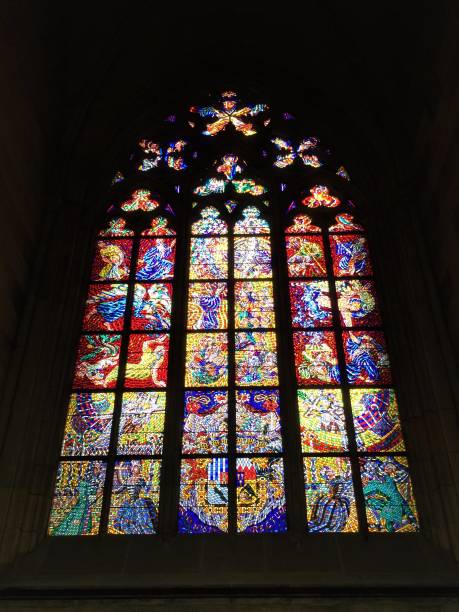 istock Amazing view from inside of medieval Catholic church 700597342
