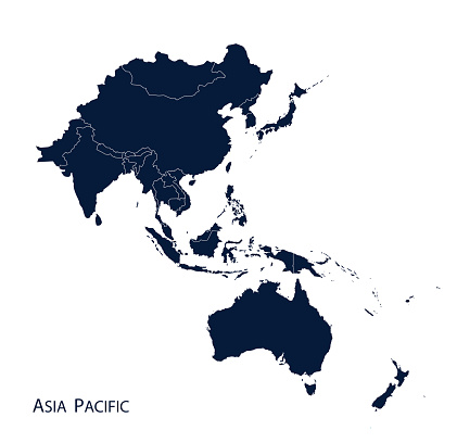 Map of Asia Pacific, Vector.