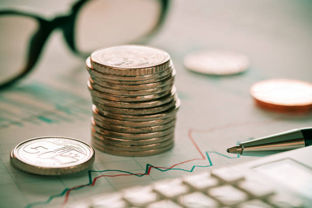 istock Writing and analyzing stock market report 700617220
