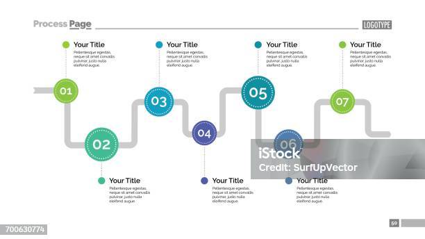 Seven Steps Diagram Slide Template Stock Illustration - Download Image Now - Number 7, Infographic, Choice