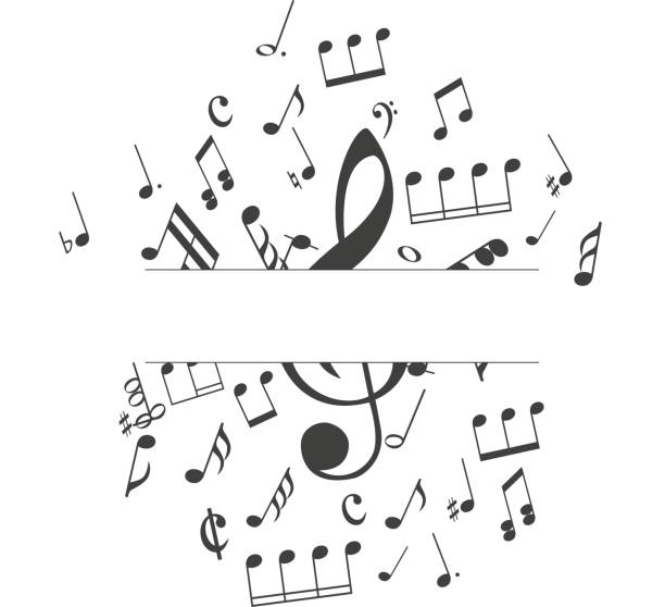 음악 주의 - musical note sheet music music opera stock illustrations