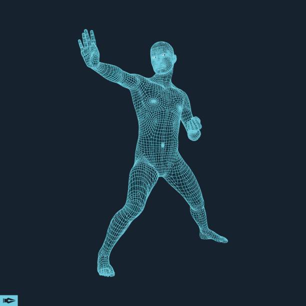 istock Vector man with hand up to stop. Human showing stop gesture. Model of man. 3D vector illustration. 700637946