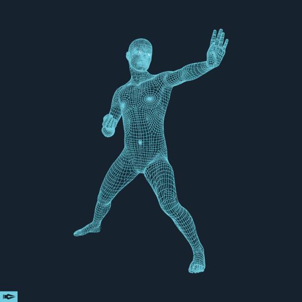 istock Vector man with hand up to stop. Human showing stop gesture. Model of man. 3D vector illustration. 700637950