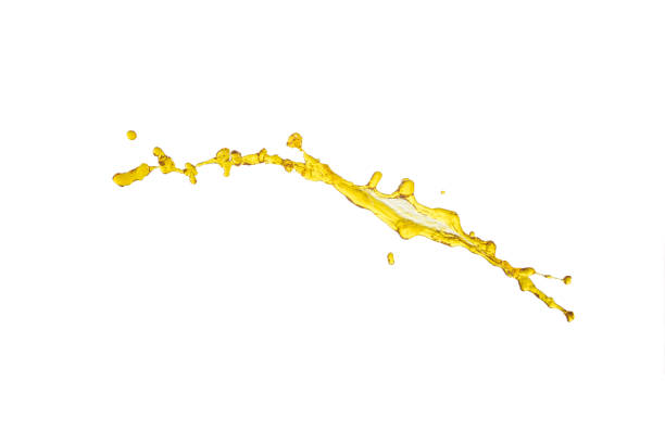 istock beautiful yellow liquid splash isolated over white background 700645322