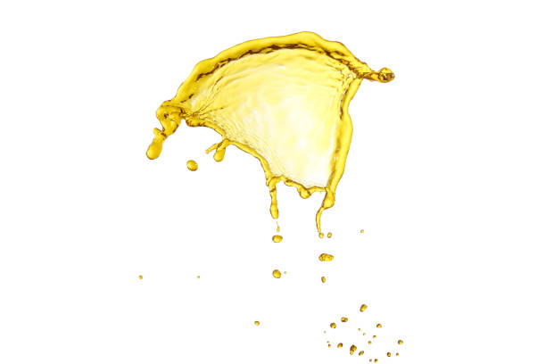 istock beautiful yellow liquid splash isolated over white background 700645378