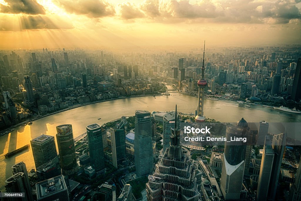 On the Top On top of Shanghai, China China - East Asia Stock Photo