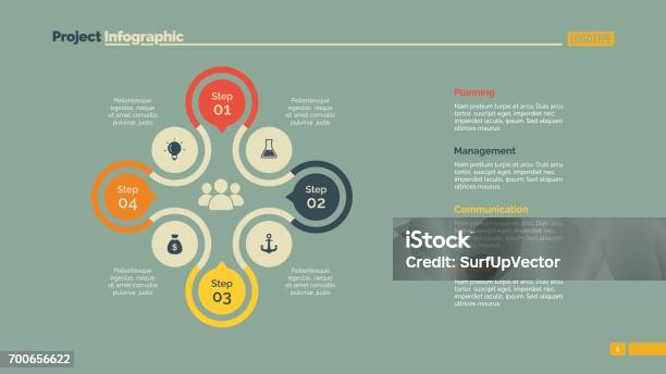 Slide Loop 4 Step Outlined Four Steps Slide Template Stock Illustration - Download Image ...