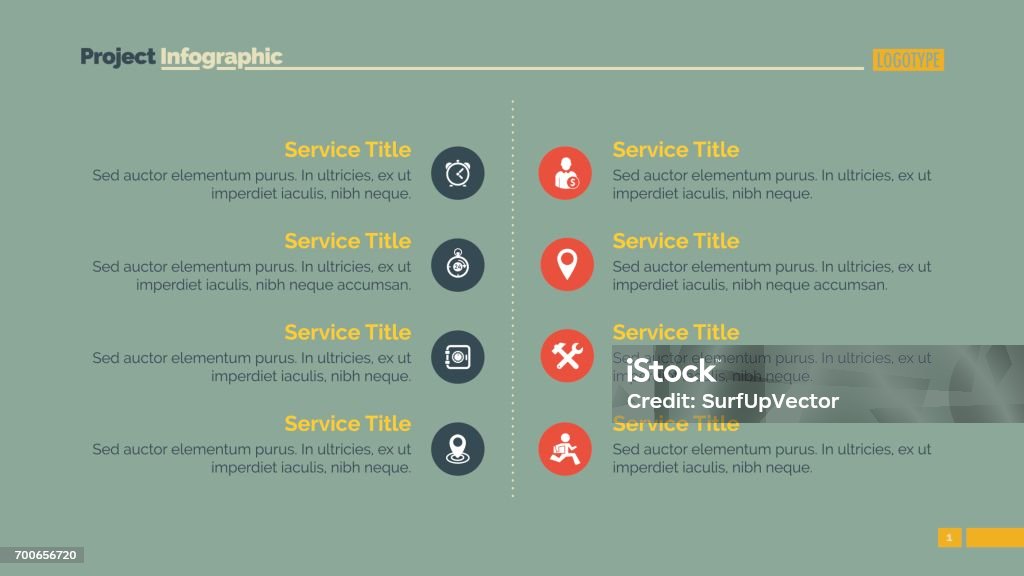Slide Example Services List Services Slide Template Stock Illustration - Download Image Now - List ...