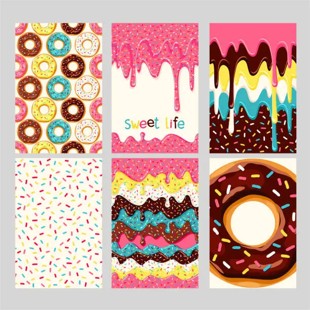 Vector illustration of Set of donuts