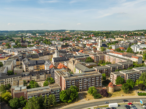 Germany: Beautiful view over Gera in thuringia from above .